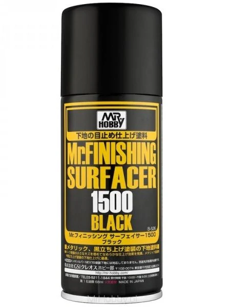 Mr. Finishing Surfacer 1500 Black - stříkací tmel černý 170ml