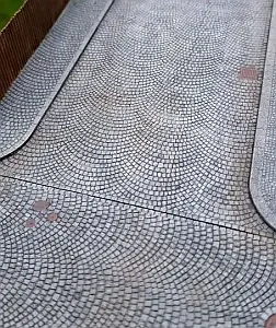 Křižovatka tvaru T - kroužková dlažba H0