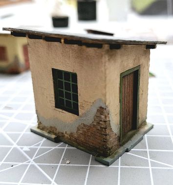 Ukázka dioramatu z workshopu Budovy – stavba, barvení, patina